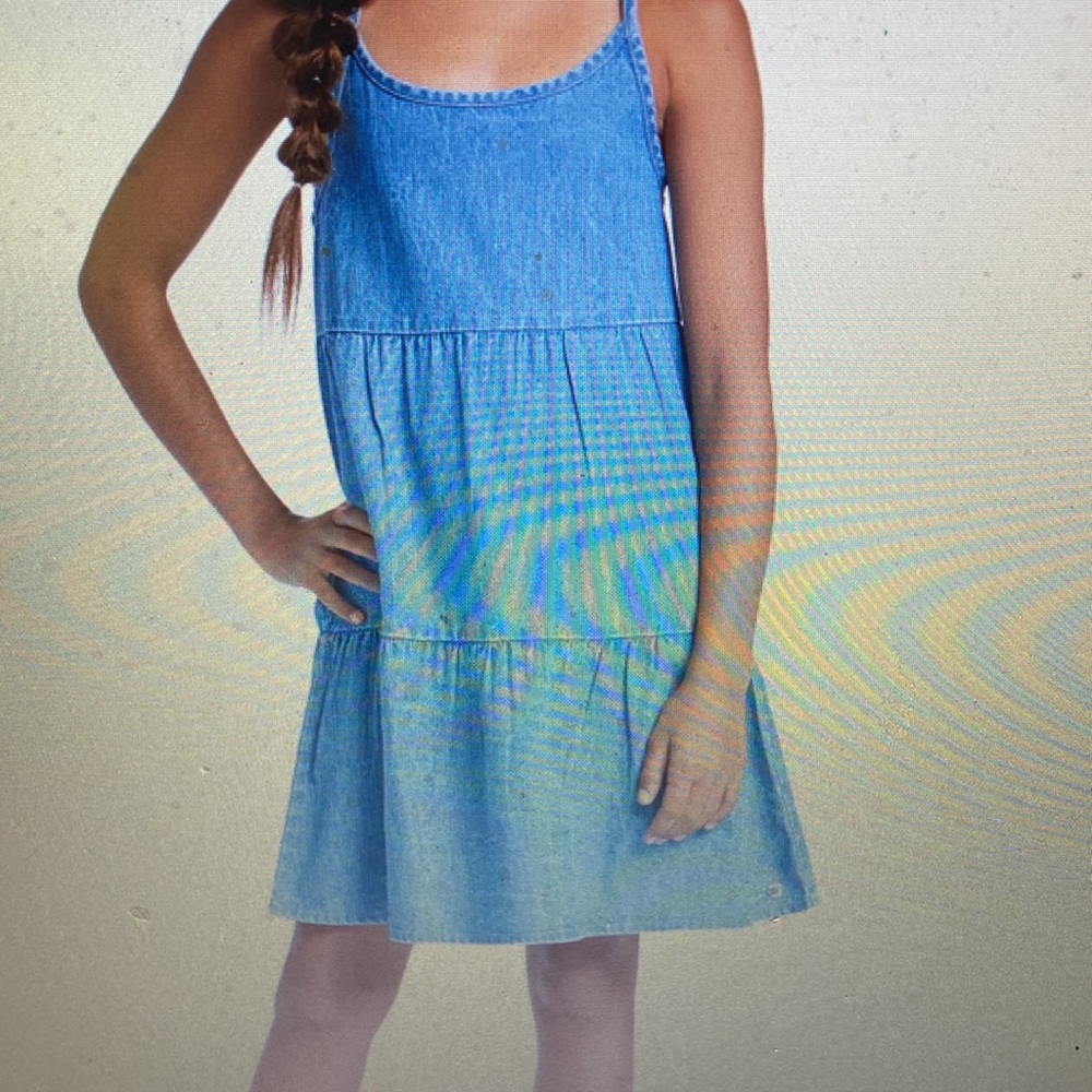 ROXY GIRL COOL FOR THE SUNNER DENIM DRESS SIZE 14/XL